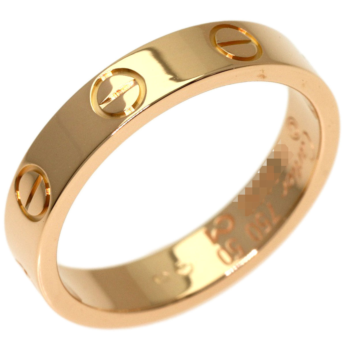 CARTIER mini love ring #50 Ring K18 Pink Gold Ladies [Used]