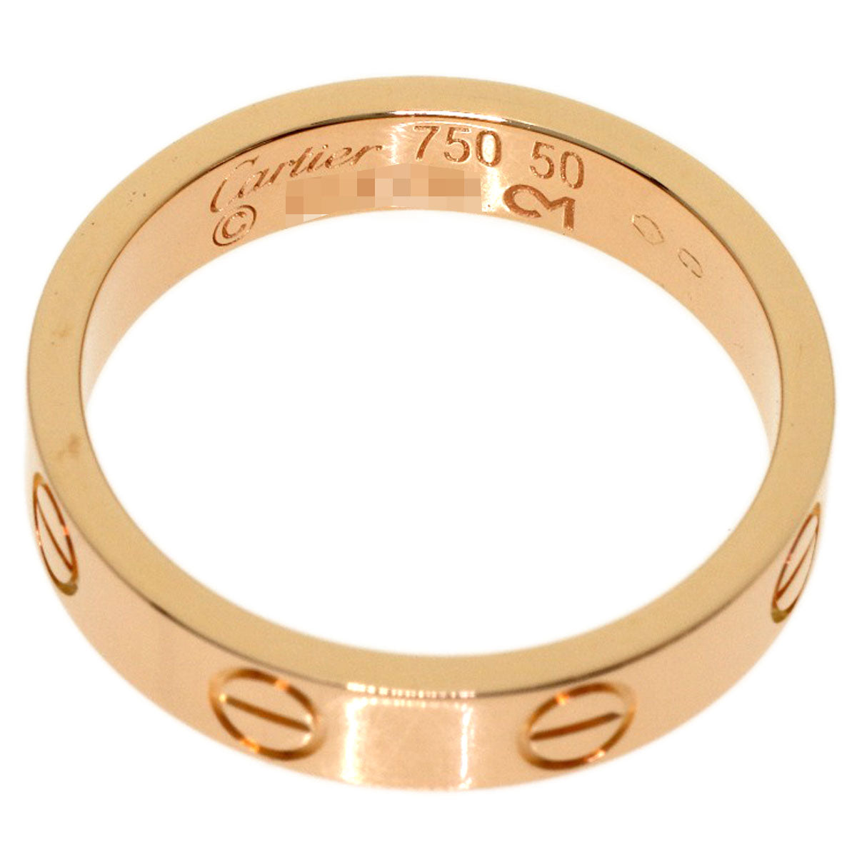 CARTIER mini love ring #50 Ring K18 Pink Gold Ladies [Used]