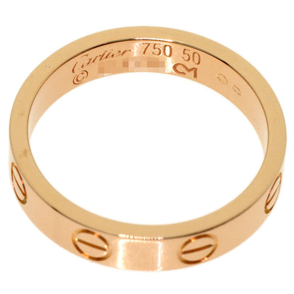 CARTIER mini love ring #50 Ring K18 Pink Gold Ladies [Used]