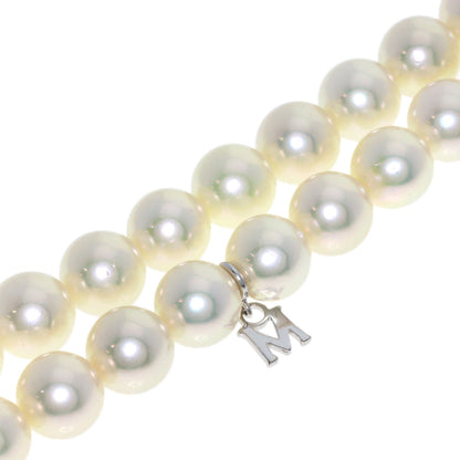MIKIMOTO Pearl Pearl M Charm Included Necklace K14 White Gold Ladies [Used]