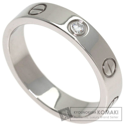 CARTIER mini love ring 1P Diamond #51 Ring K18 White Gold Ladies [Used]