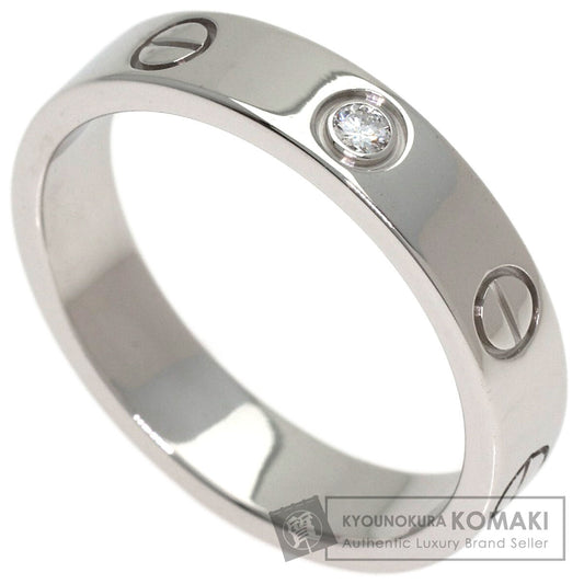 CARTIER mini love ring 1P Diamond #51 Ring K18 White Gold Ladies [Used]