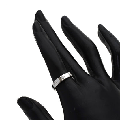 CARTIER mini love ring 1P Diamond #51 Ring K18 White Gold Ladies [Used]