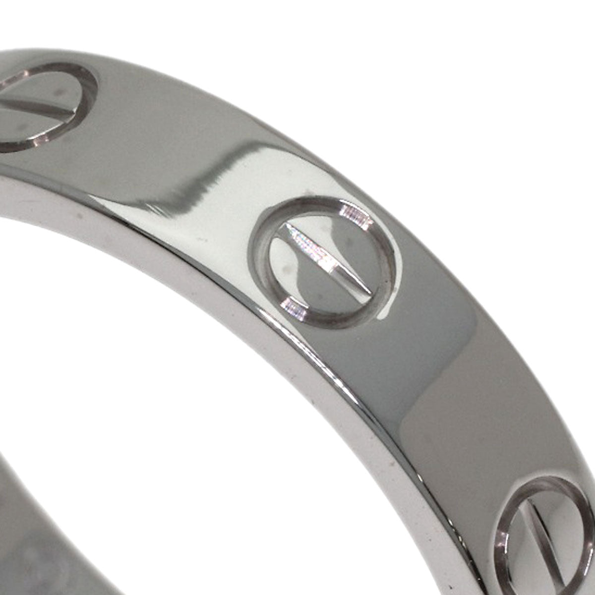 CARTIER mini love ring 1P Diamond #51 Ring K18 White Gold Ladies [Used]