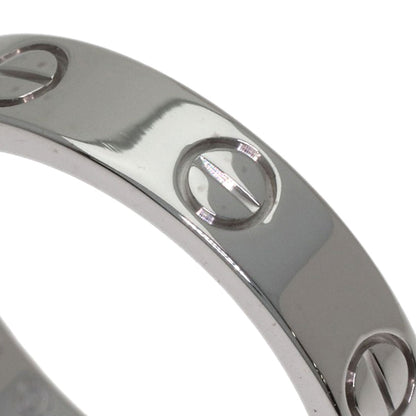 CARTIER mini love ring 1P Diamond #51 Ring K18 White Gold Ladies [Used]