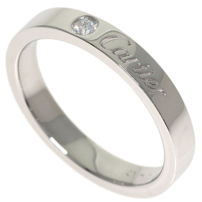 CARTIER Engraved 1P Diamond # 49 Ring Platinum PT950 Ladies [Used]