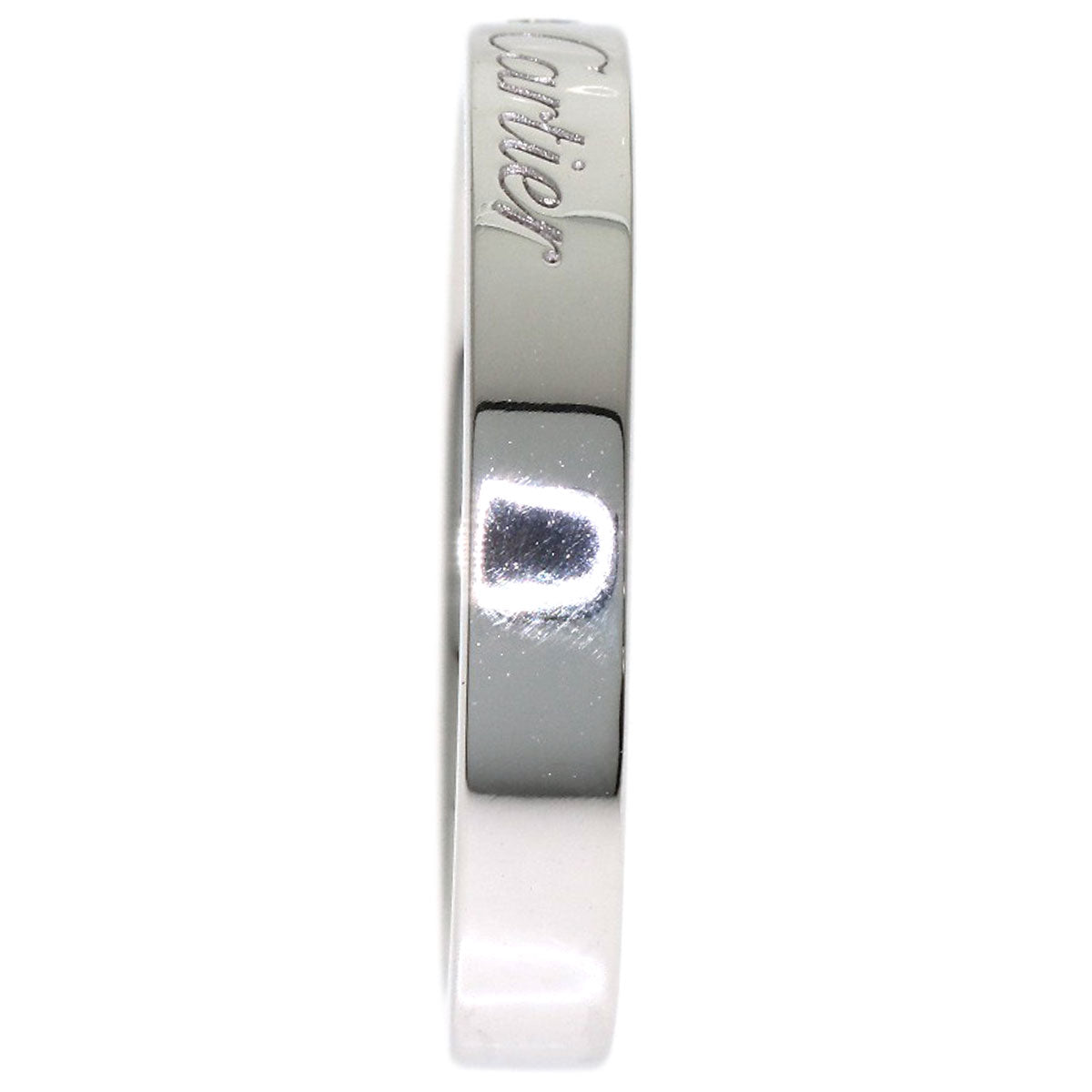 CARTIER Engraved 1P Diamond # 49 Ring Platinum PT950 Ladies [Used]
