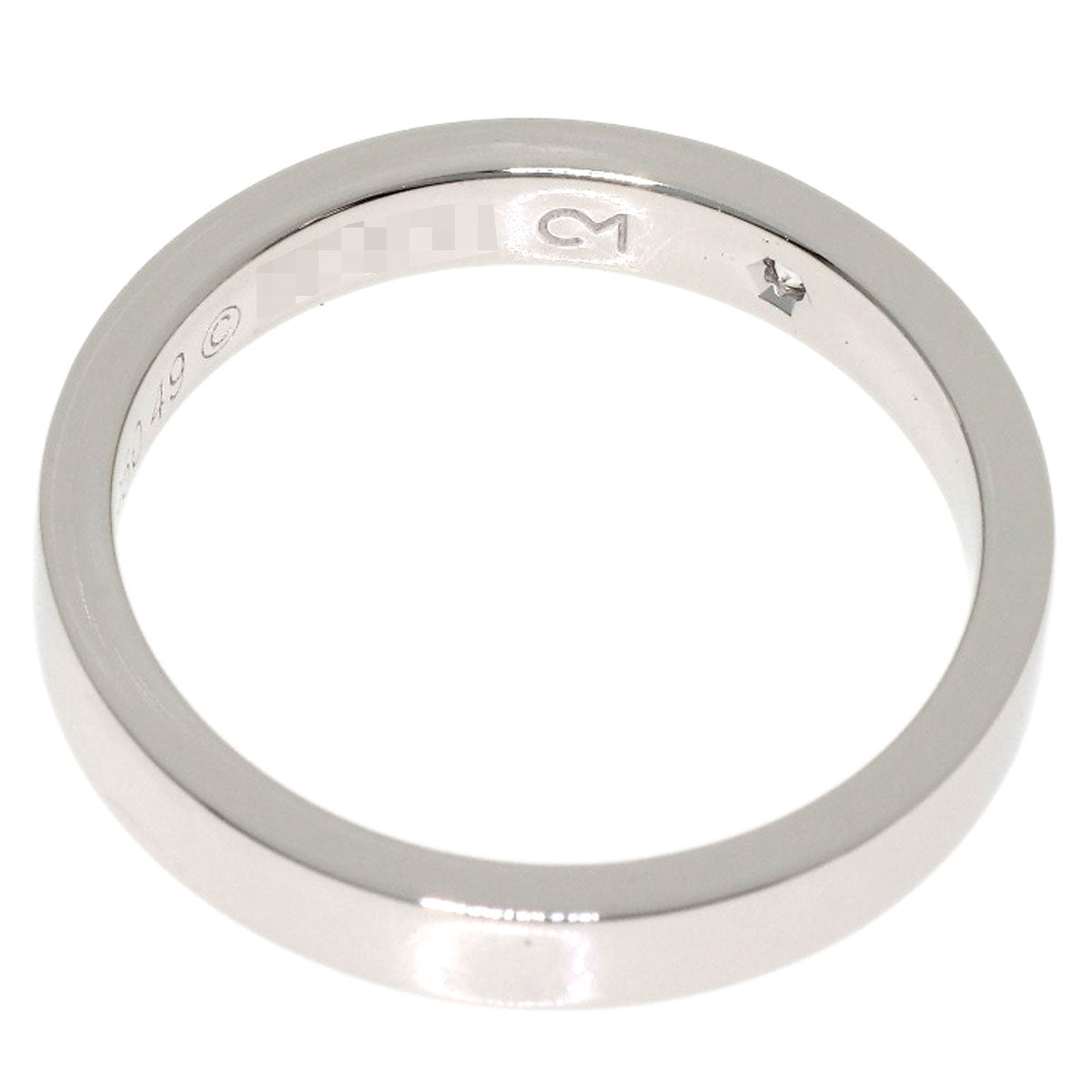 CARTIER Engraved 1P Diamond # 49 Ring Platinum PT950 Ladies [Used]