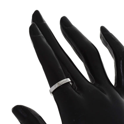CARTIER Engraved 1P Diamond # 49 Ring Platinum PT950 Ladies [Used]