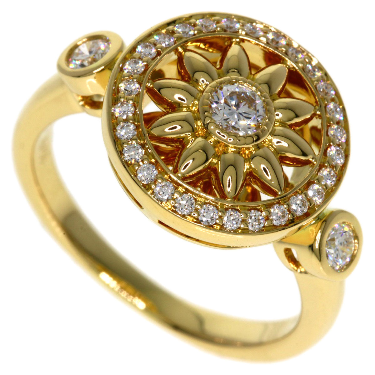 HARRY WINSTON Winston Gate Rosette Diamond Ring K18 Yellow Gold Ladies [Used]