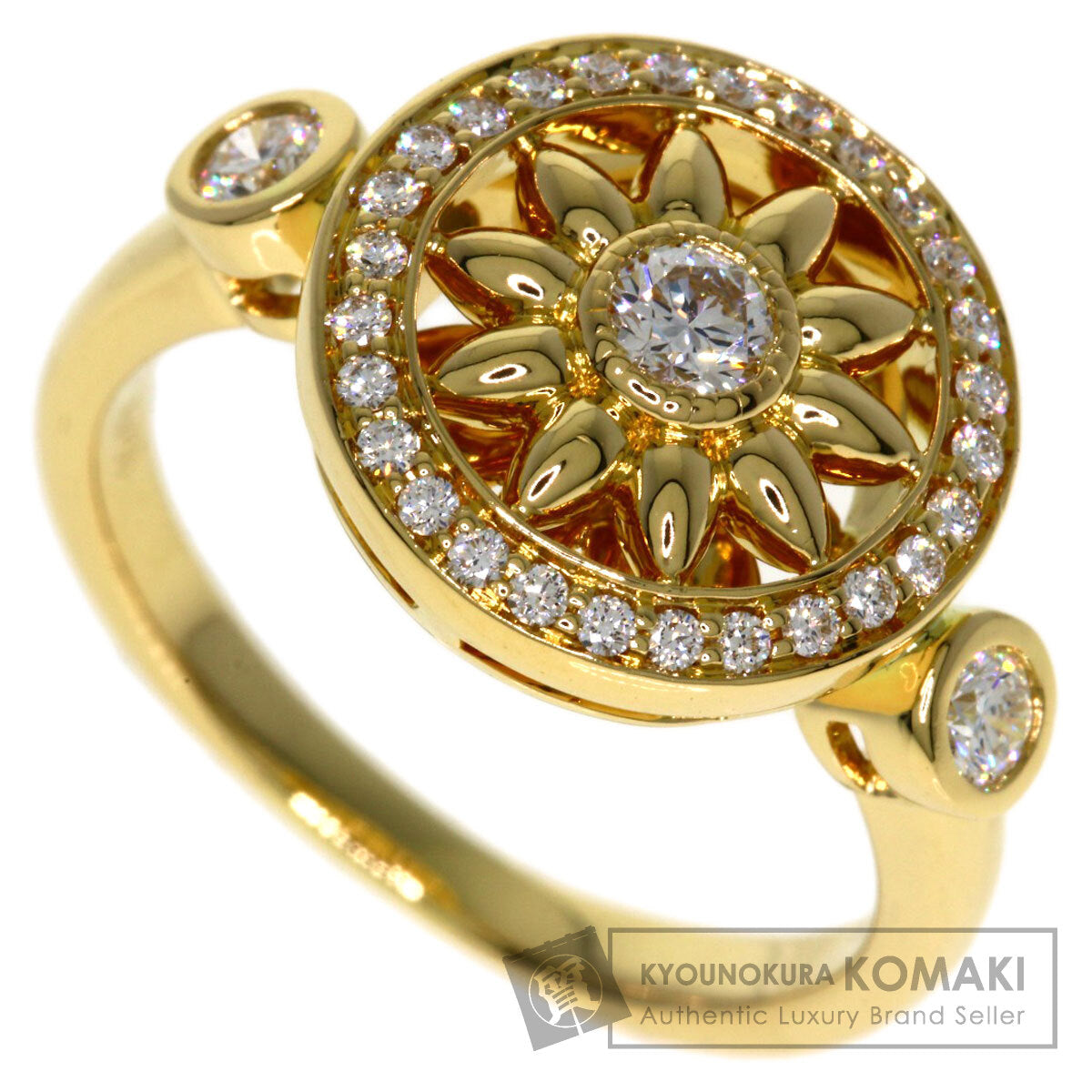 HARRY WINSTON Winston Gate Rosette Diamond Ring K18 Yellow Gold Ladies [Used]