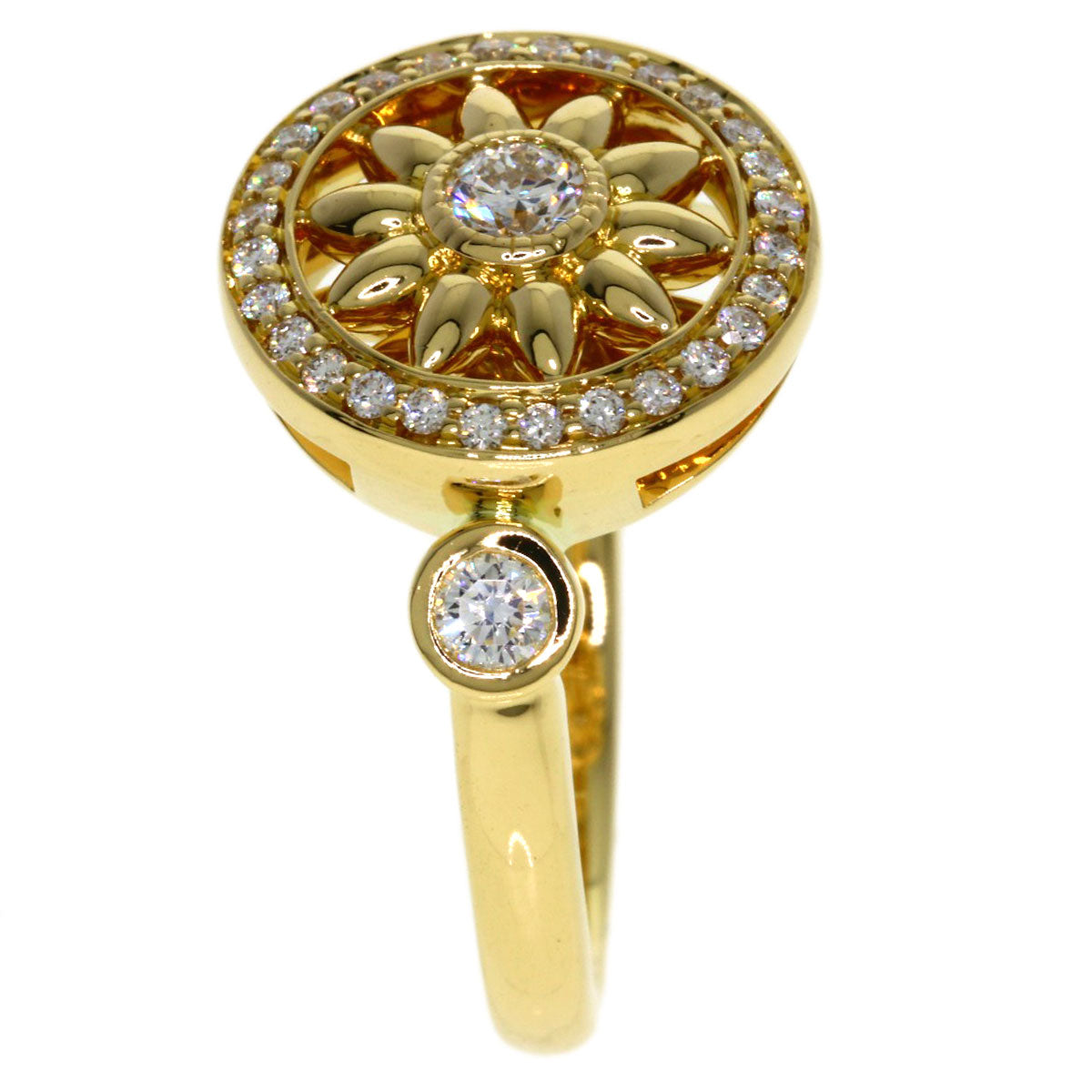 HARRY WINSTON Winston Gate Rosette Diamond Ring K18 Yellow Gold Ladies [Used]