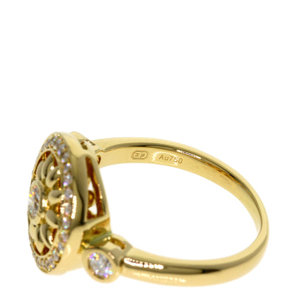 HARRY WINSTON Winston Gate Rosette Diamond Ring K18 Yellow Gold Ladies [Used]