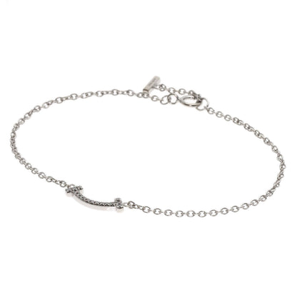 TIFFANY&Co. T Smile Mini Diamond Bracelet K18 White Gold Ladies [Used]