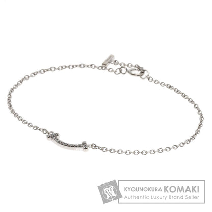 TIFFANY&Co. T Smile Mini Diamond Bracelet K18 White Gold Ladies [Used]