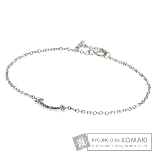 TIFFANY&Co. T Smile Mini Diamond Bracelet K18 White Gold Ladies [Used]