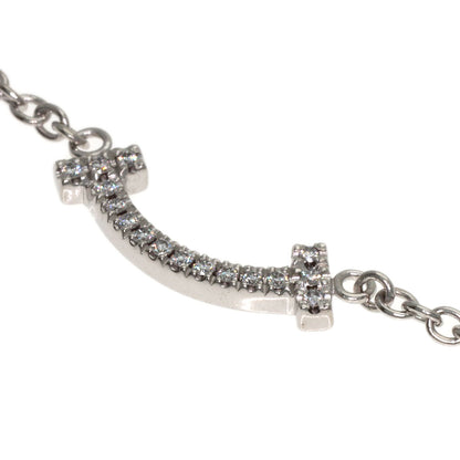 TIFFANY&Co. T Smile Mini Diamond Bracelet K18 White Gold Ladies [Used]