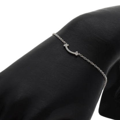 TIFFANY&Co. T Smile Mini Diamond Bracelet K18 White Gold Ladies [Used]