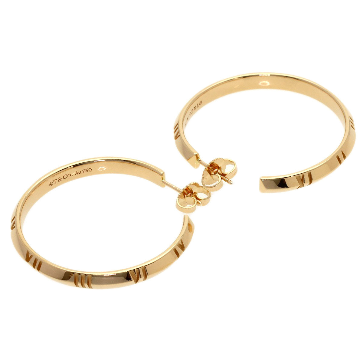 TIFFANY&Co. Atlas X Hoop earring K18 Pink Gold Ladies [Used]