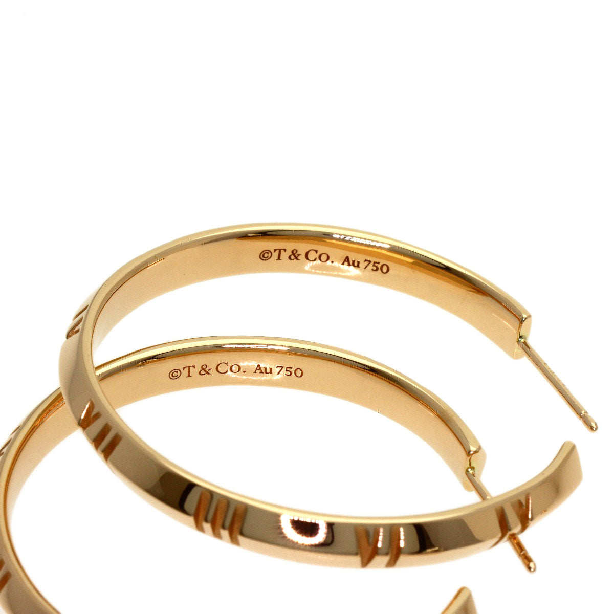 TIFFANY&Co. Atlas X Hoop earring K18 Pink Gold Ladies [Used]