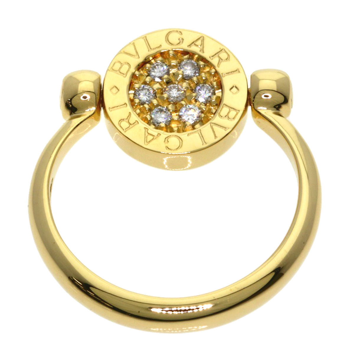 BVLGARI Flip Diamond Ring K18 Yellow Gold Ladies [Used]