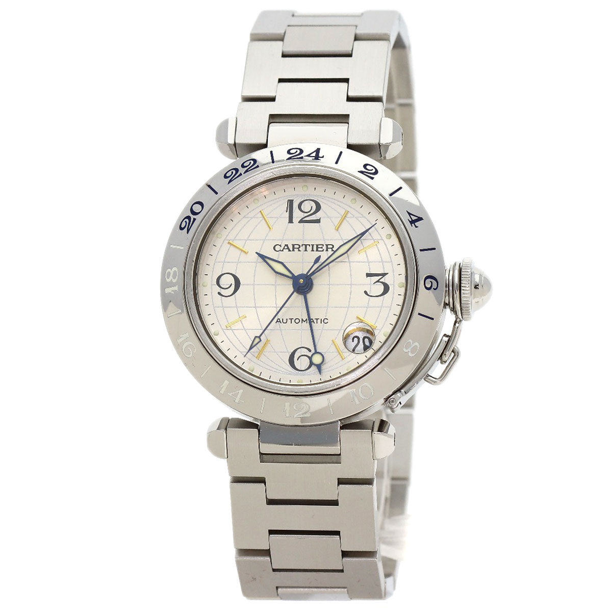 CARTIER Pasha C Meridian GMT Watches W31029M7 Stainless Steel/Stainless Steel Boys