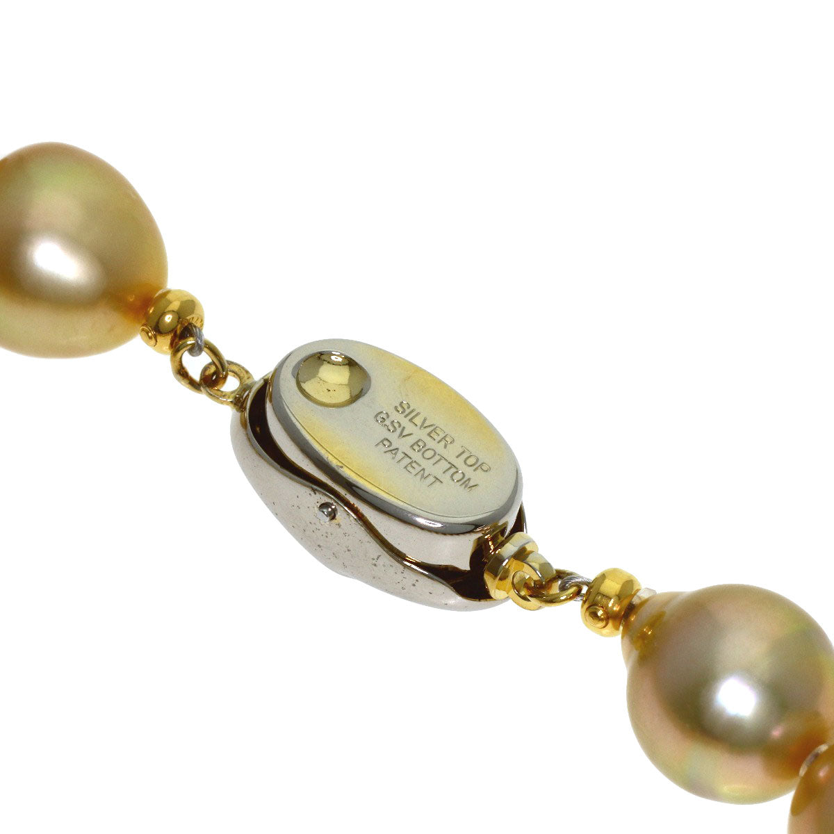 Golden Pearl Pearl Necklace Silver 87g　Ladies