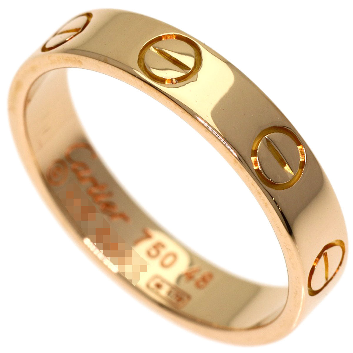 CARTIER Mini love ring # 48 Ring K18 Pink Gold Ladies [Used]