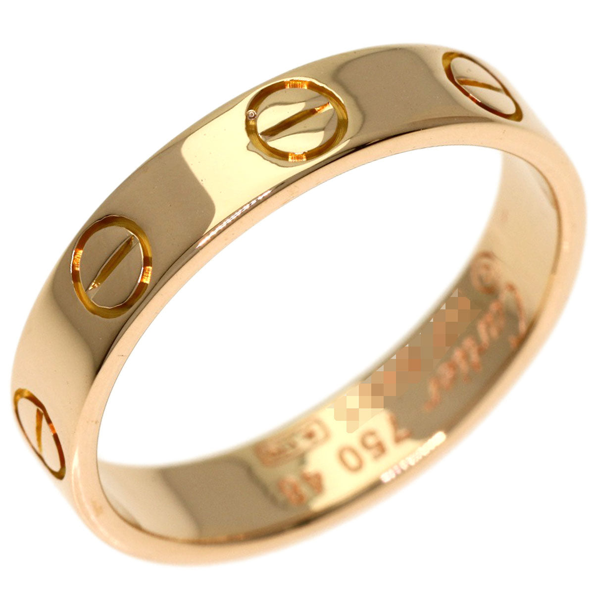 CARTIER Mini love ring # 48 Ring K18 Pink Gold Ladies [Used]