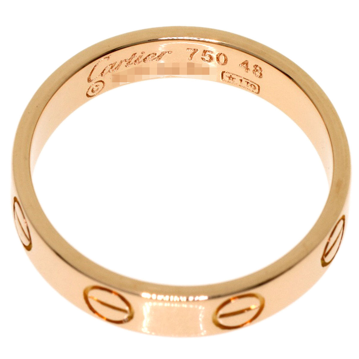 CARTIER Mini love ring # 48 Ring K18 Pink Gold Ladies [Used]