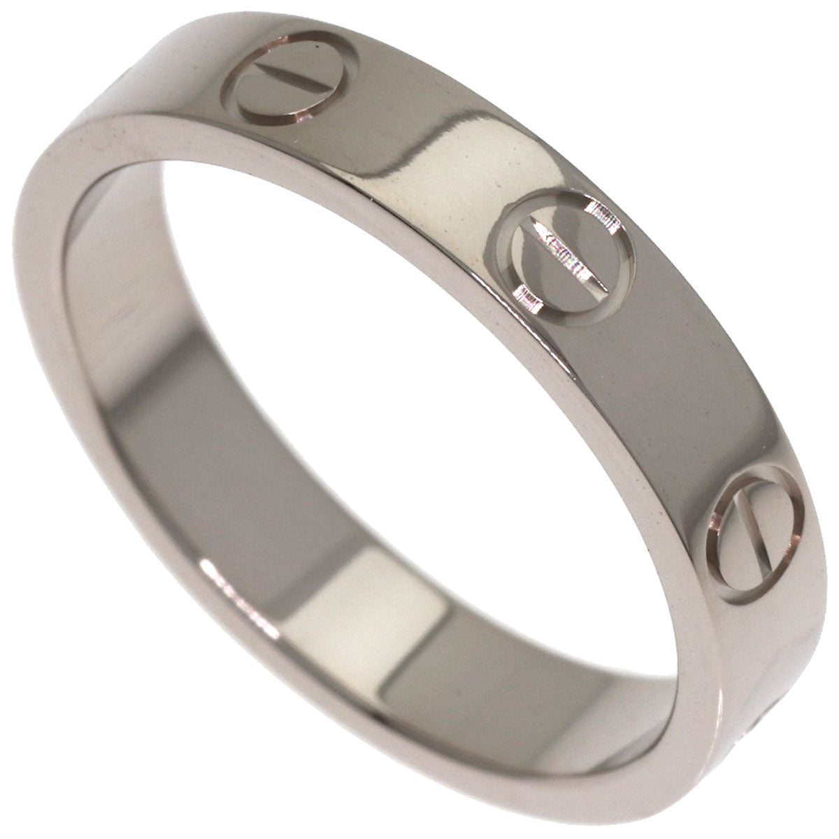 CARTIER Mini love ring #50 Ring K18 White Gold Ladies [Used]