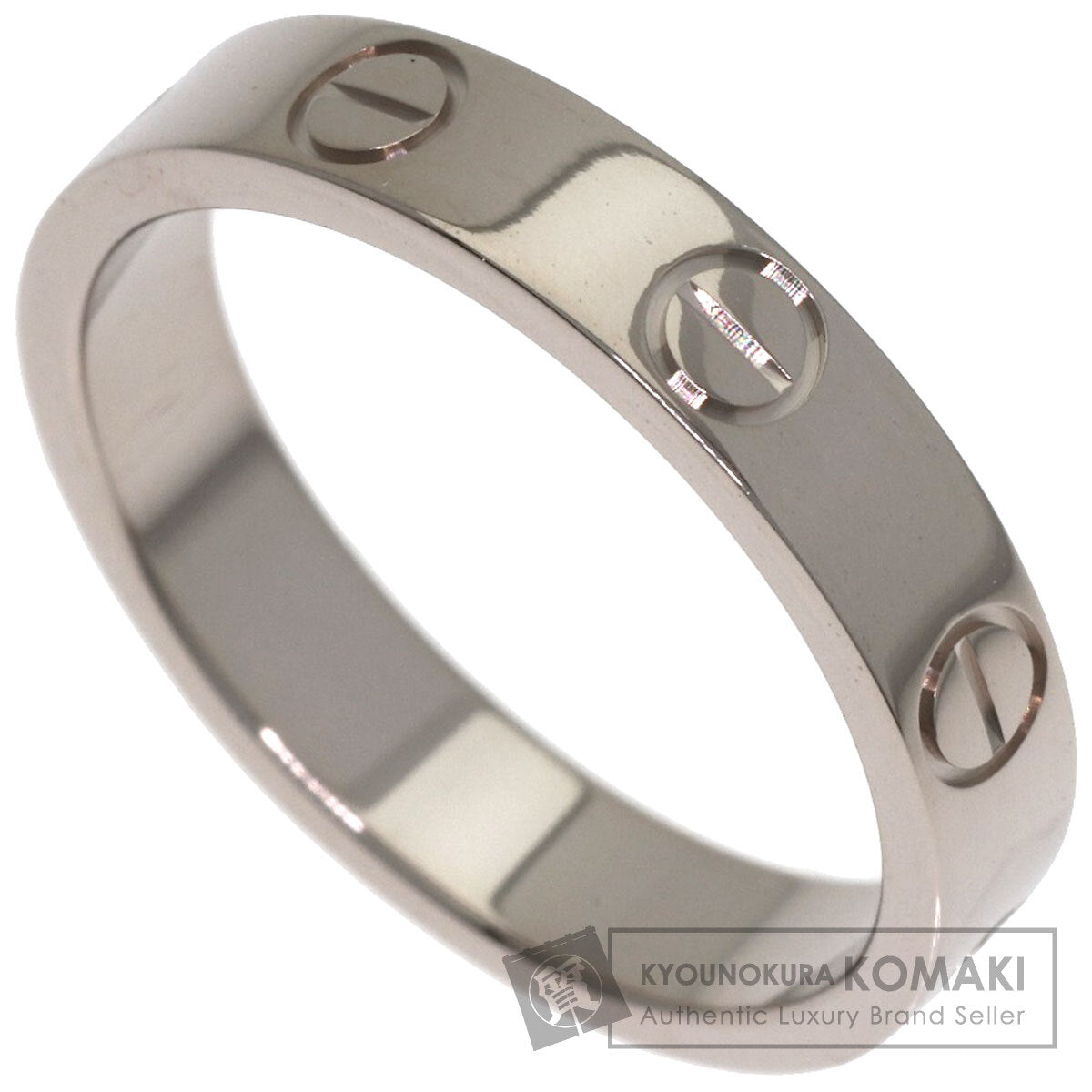 CARTIER Mini love ring #50 Ring K18 White Gold Ladies [Used]