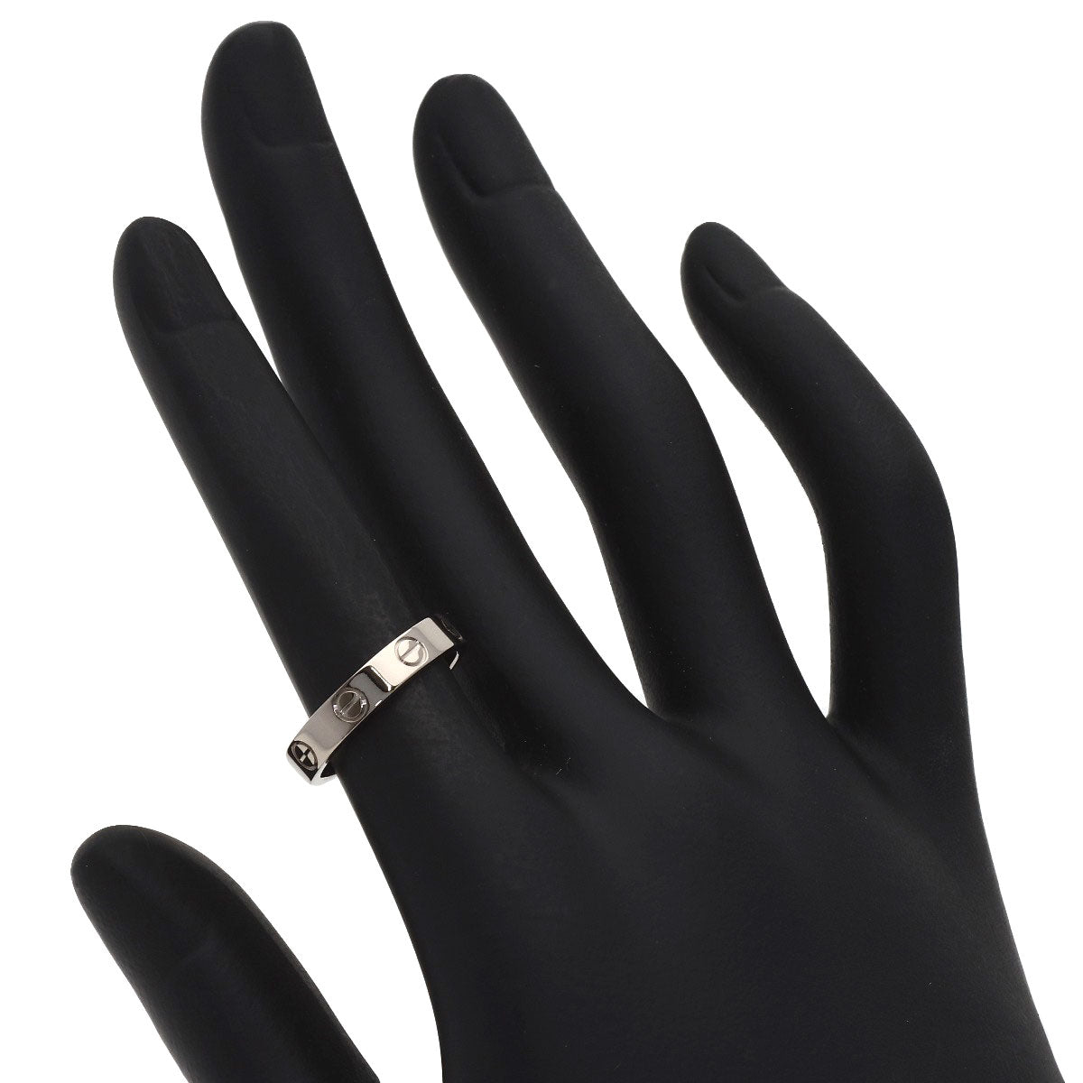 CARTIER Mini love ring #50 Ring K18 White Gold Ladies [Used]