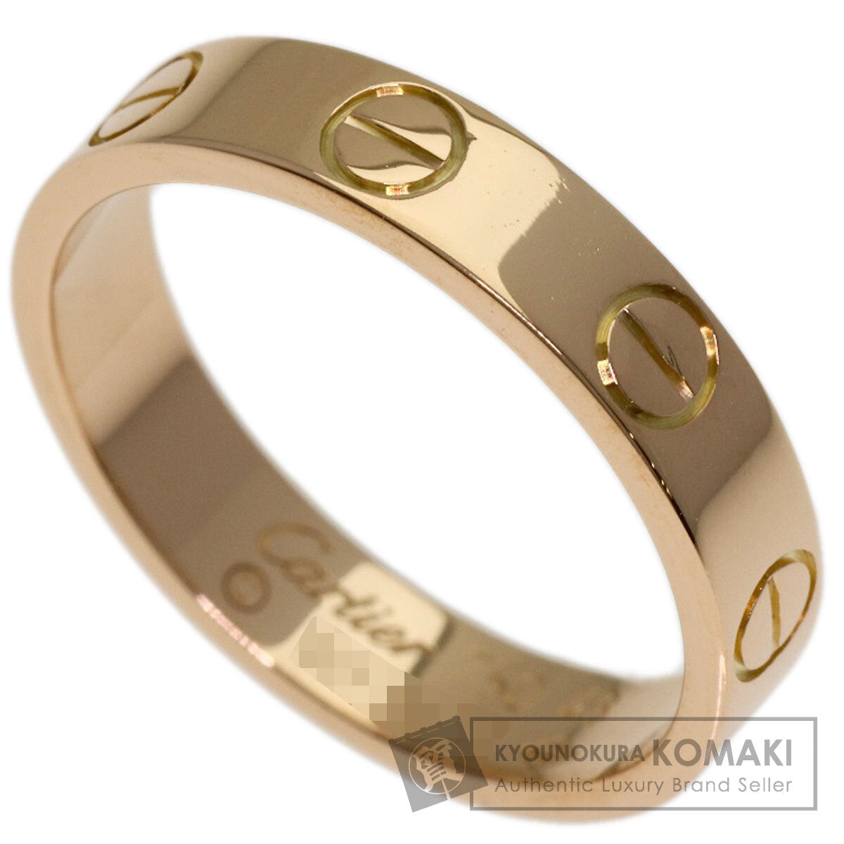 CARTIER Mini love ring # 48 Ring K18 Pink Gold Ladies [Used]