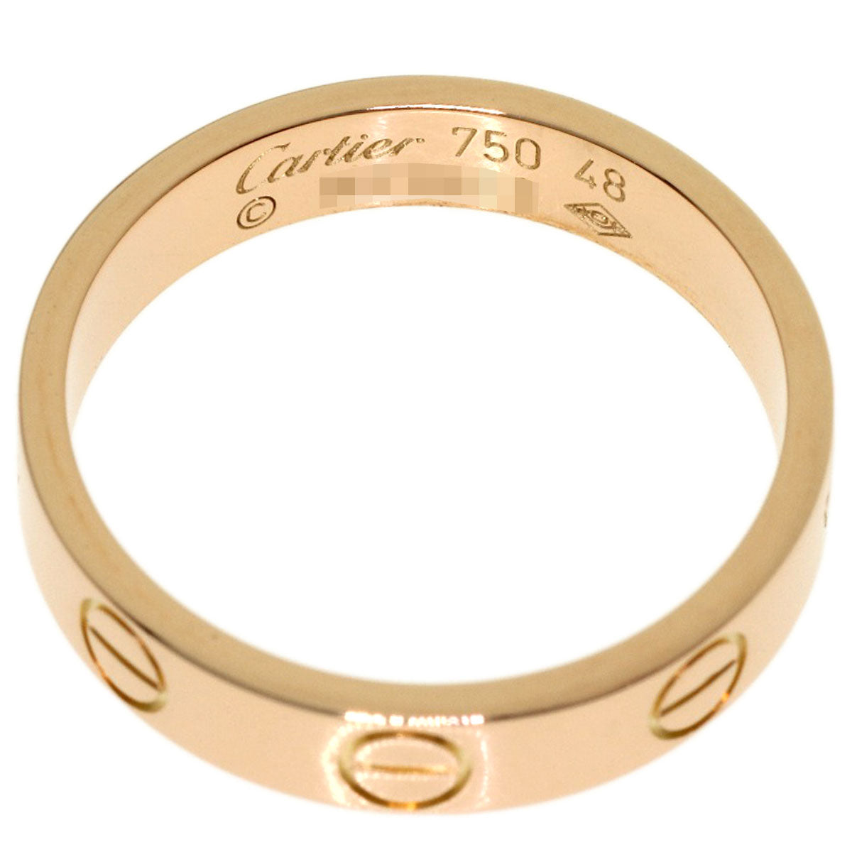 CARTIER Mini love ring # 48 Ring K18 Pink Gold Ladies [Used]