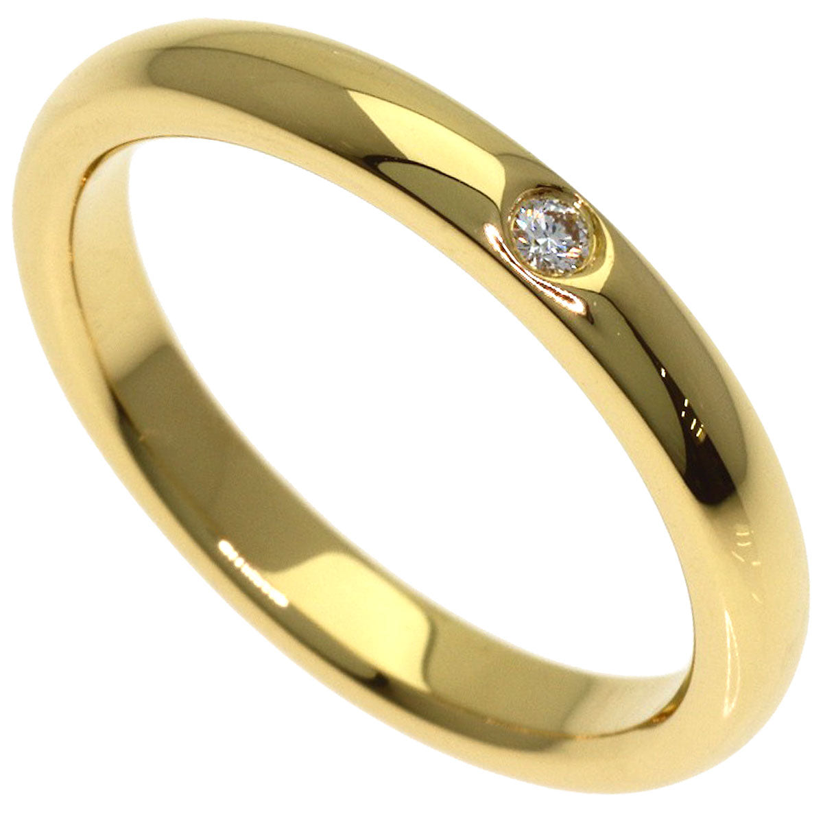 TIFFANY&Co. Stacking band 1P Diamond Ring K18 Yellow Gold Ladies [Used]