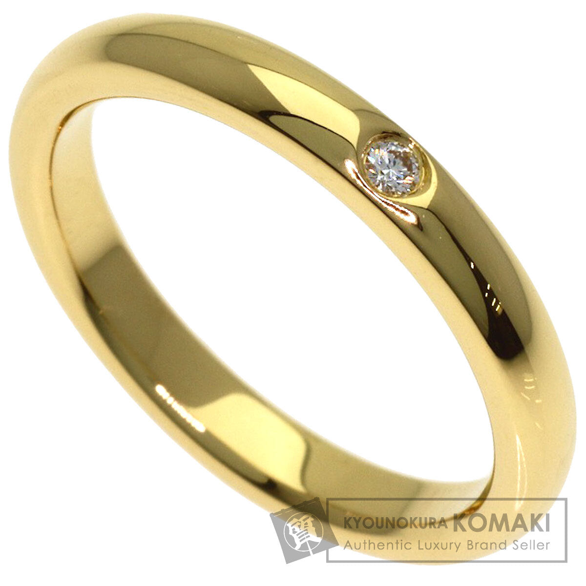 TIFFANY&Co. Stacking band 1P Diamond Ring K18 Yellow Gold Ladies [Used]