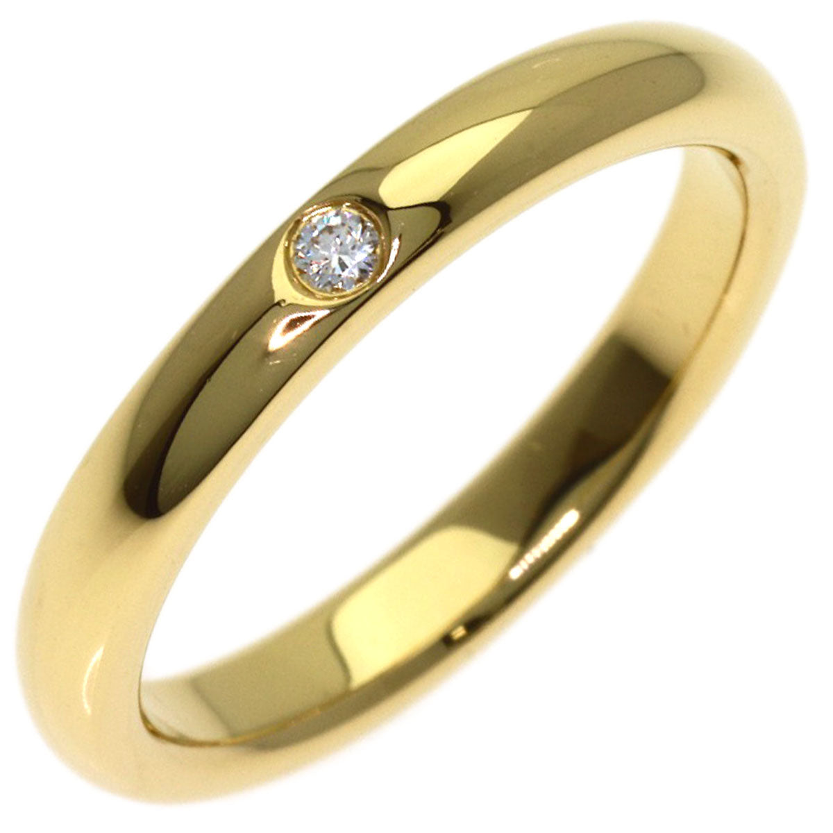 TIFFANY&Co. Stacking band 1P Diamond Ring K18 Yellow Gold Ladies [Used]