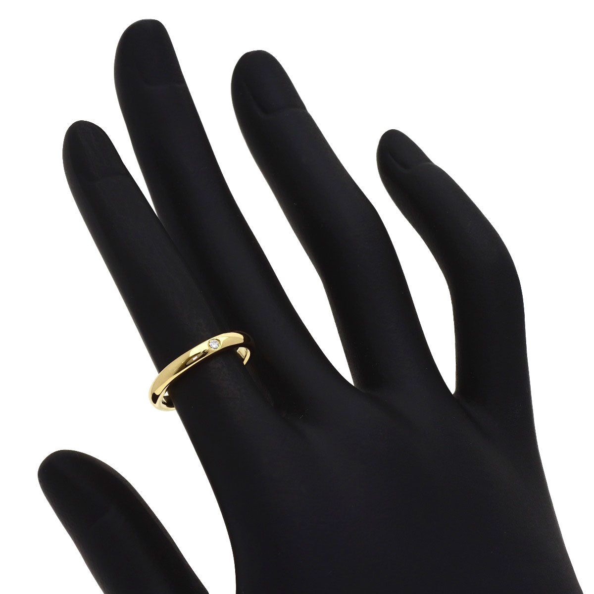 TIFFANY&Co. Stacking band 1P Diamond Ring K18 Yellow Gold Ladies [Used]