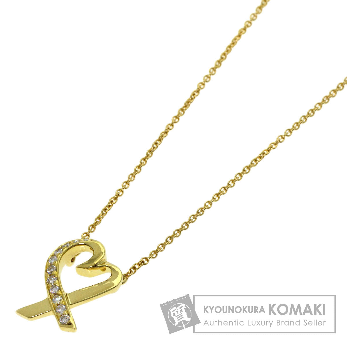TIFFANY&Co. Loving Heart Diamond Necklace K18 Yellow Gold Ladies [Used]