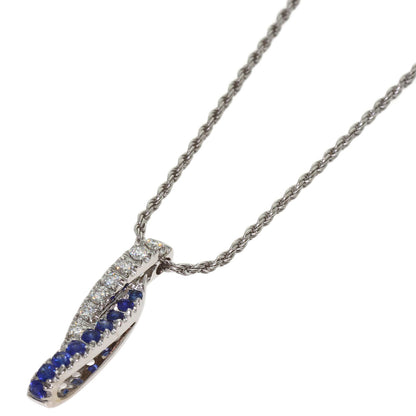 Damiani Diamond Sapphire Necklace K18 White Gold Ladies [Used]