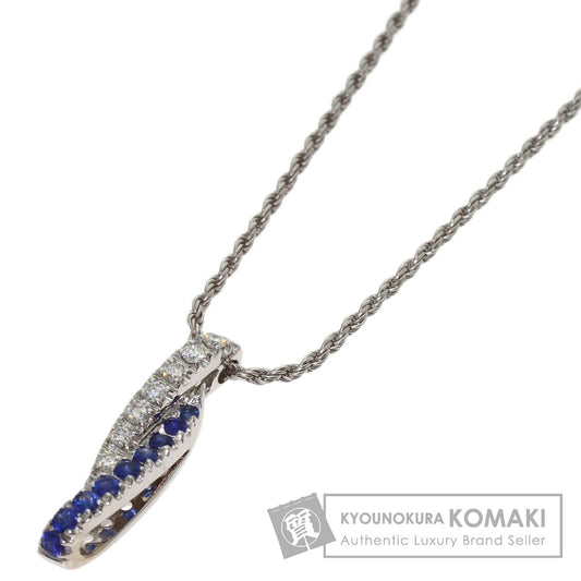 Damiani Diamond Sapphire Necklace K18 White Gold Ladies [Used]