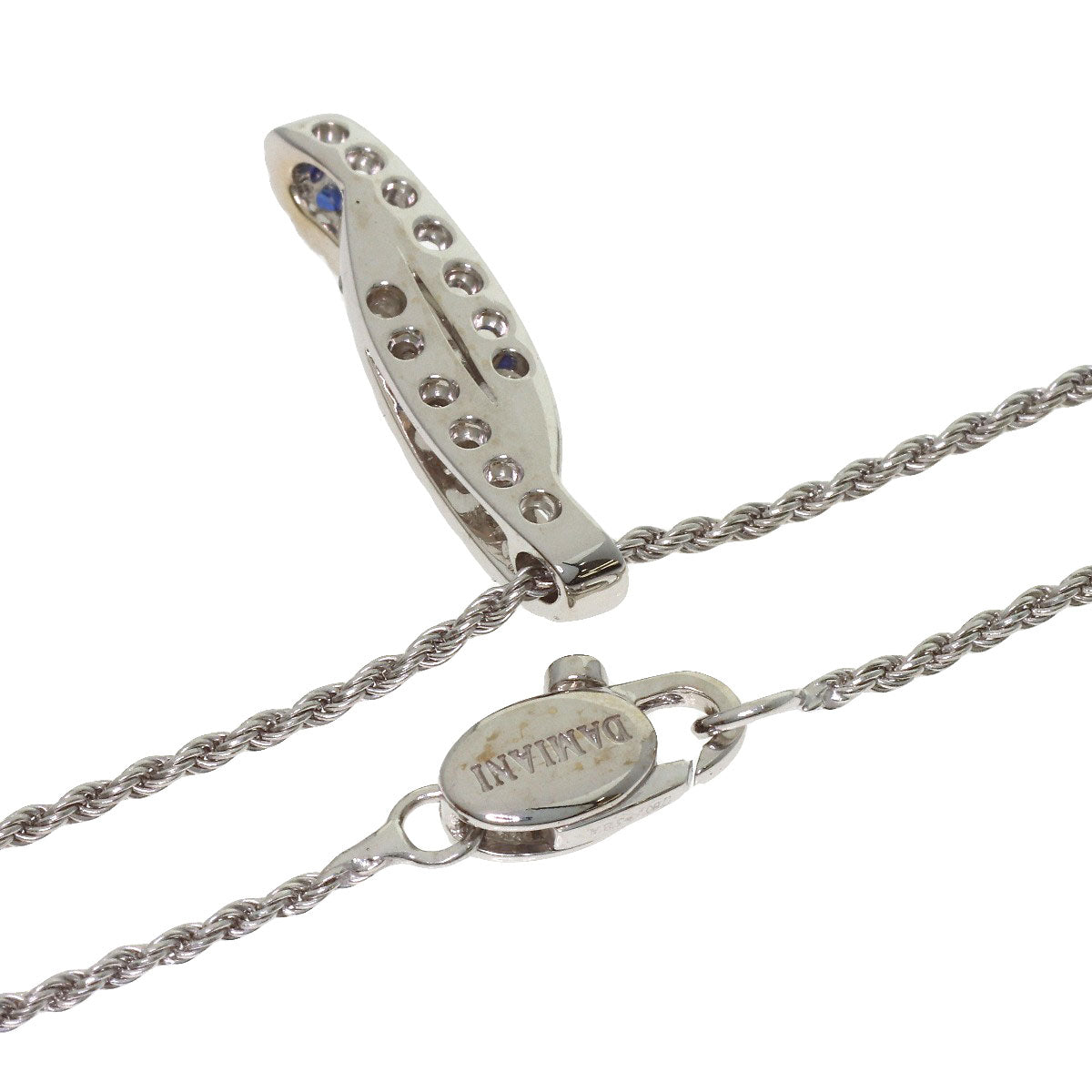 Damiani Diamond Sapphire Necklace K18 White Gold Ladies [Used]