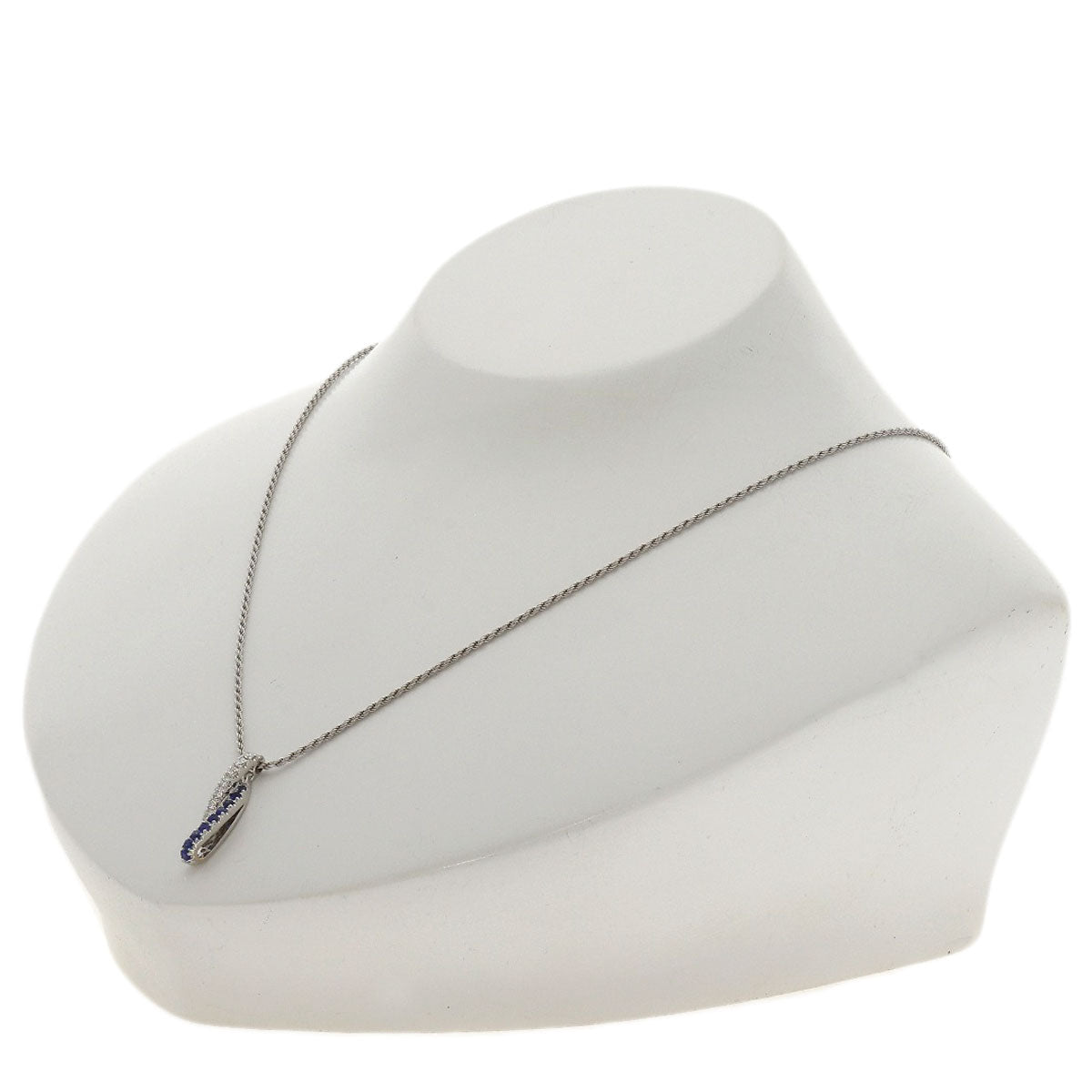 Damiani Diamond Sapphire Necklace K18 White Gold Ladies [Used]