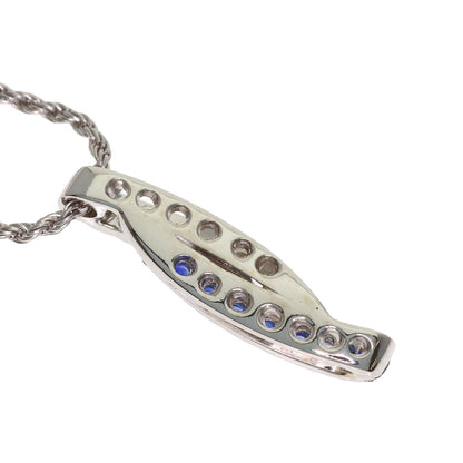 Damiani Diamond Sapphire Necklace K18 White Gold Ladies [Used]