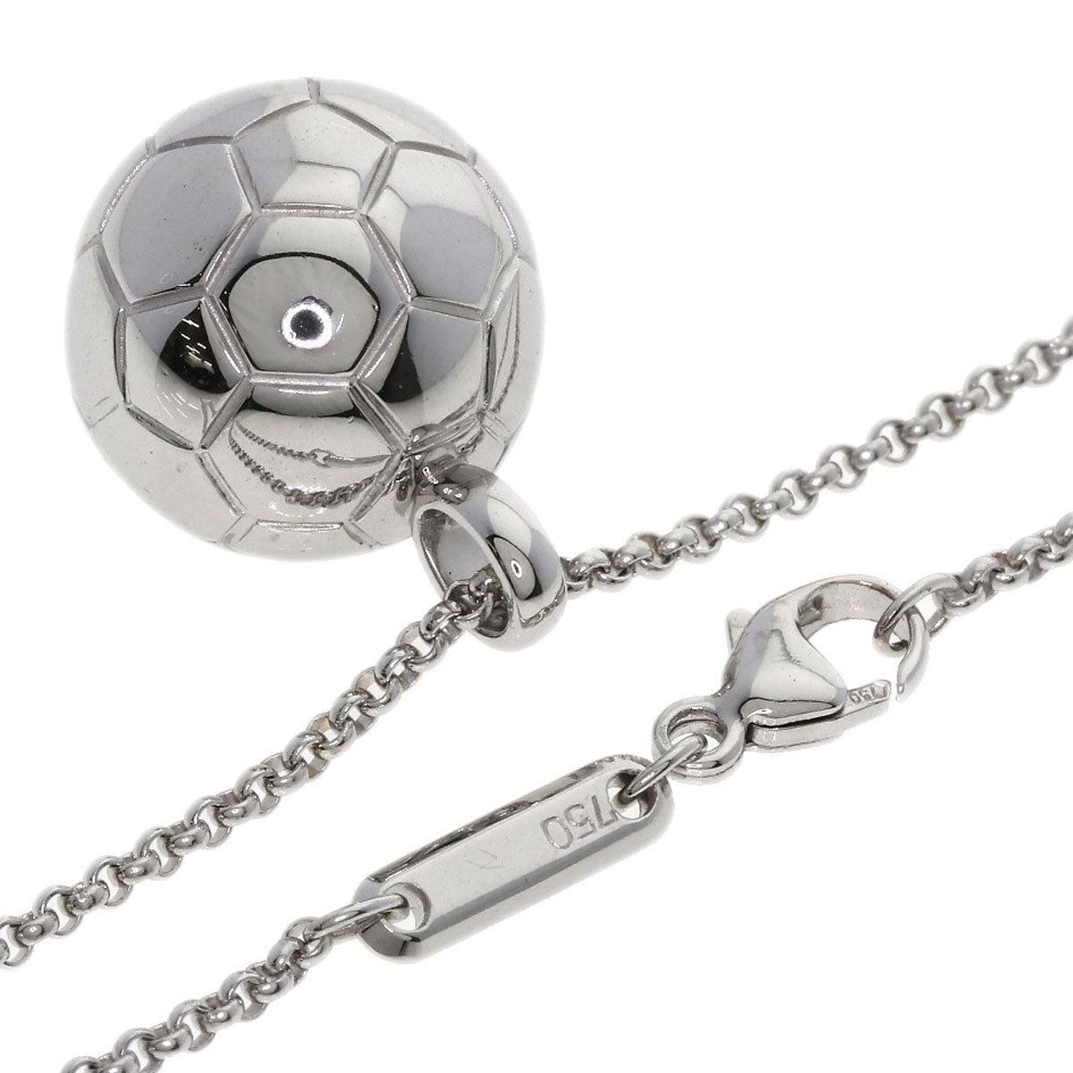 Chopard Happy Diamond Soccer Ball Necklace K18 White Gold Ladies [Used]