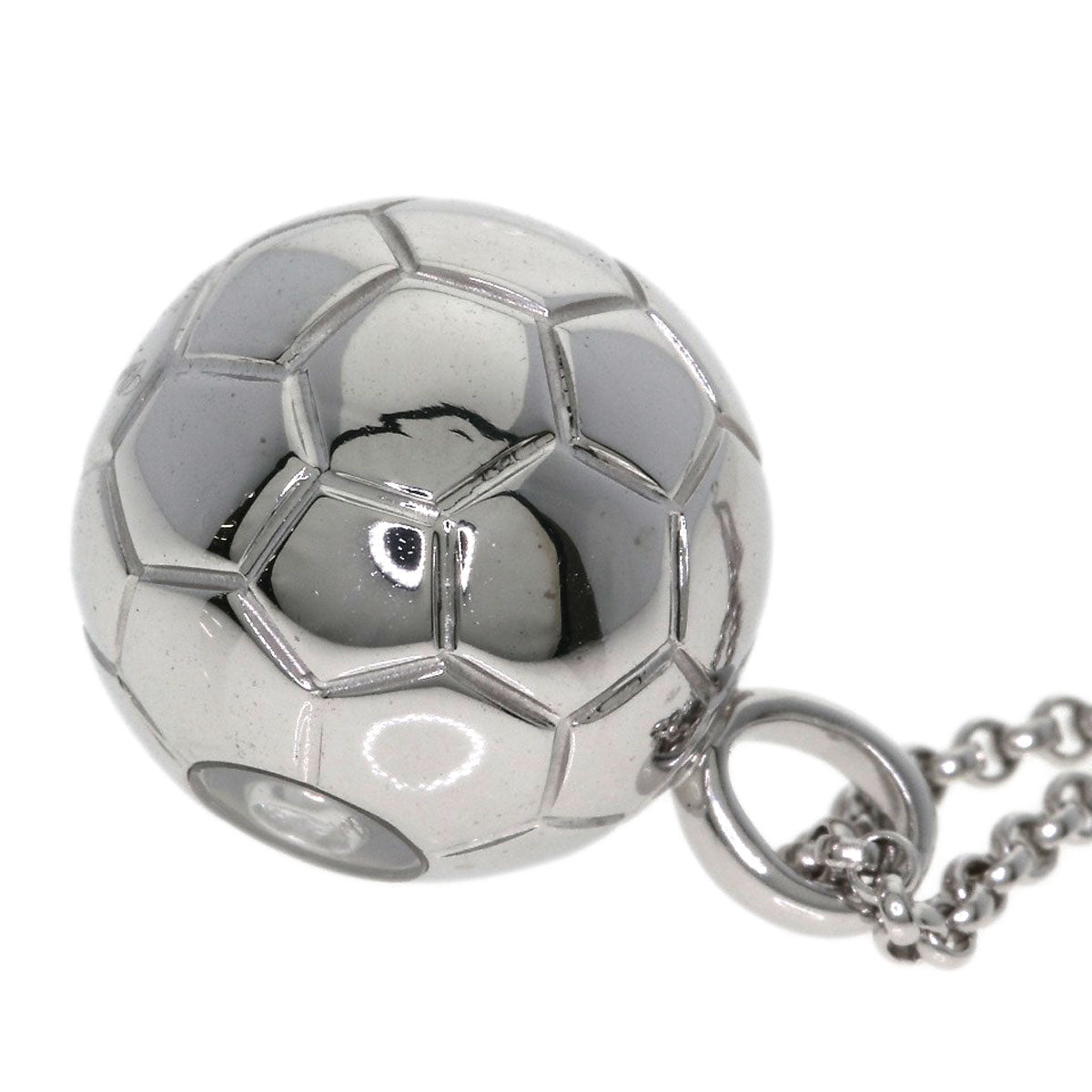 Chopard Happy Diamond Soccer Ball Necklace K18 White Gold Ladies [Used]