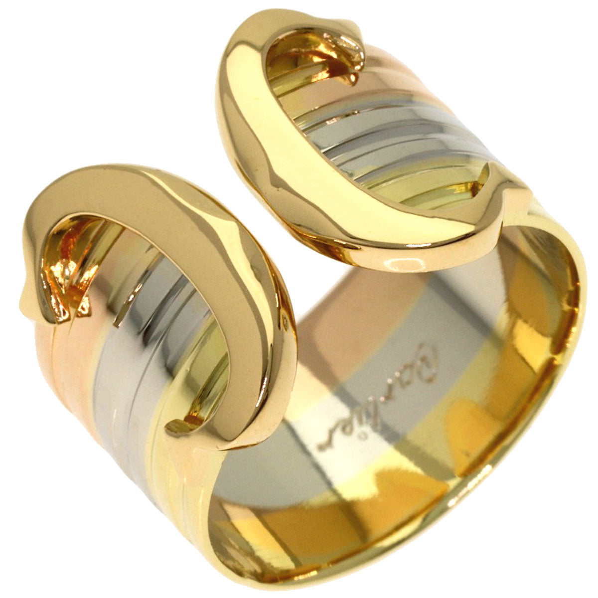 CARTIER 2C LM #49 Ring K18 Yellow Gold 18K Pink GoldLadies [Used]