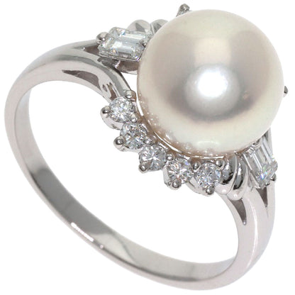 TASAKI Pearl Pearl Diamond Ring Platinum PT900 Ladies [Used]