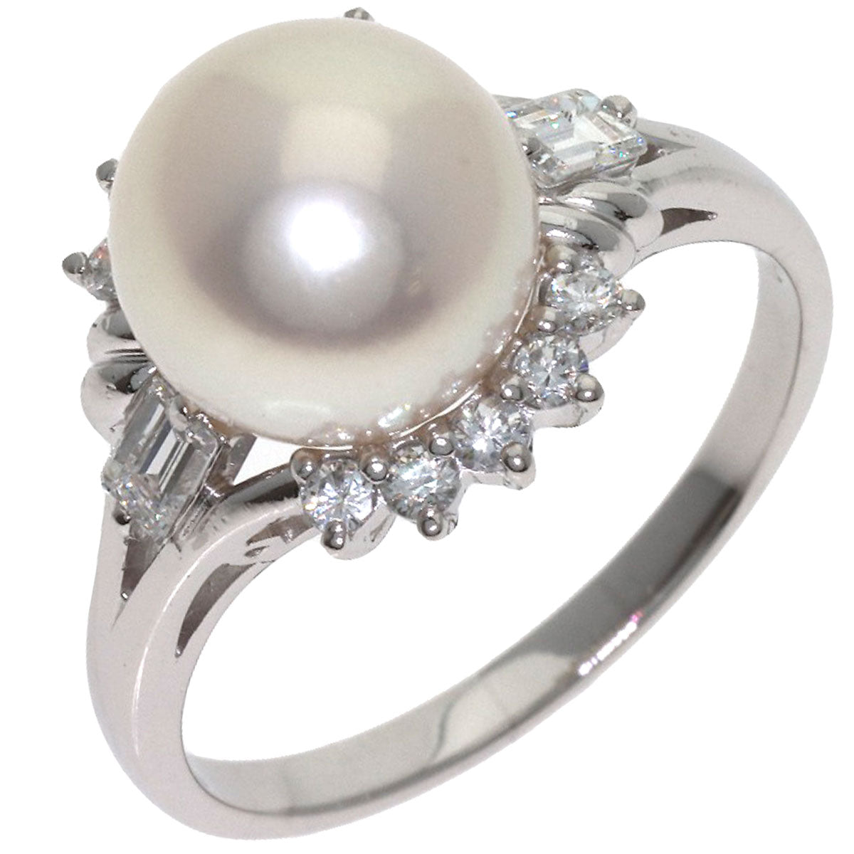 TASAKI Pearl Pearl Diamond Ring Platinum PT900 Ladies [Used]